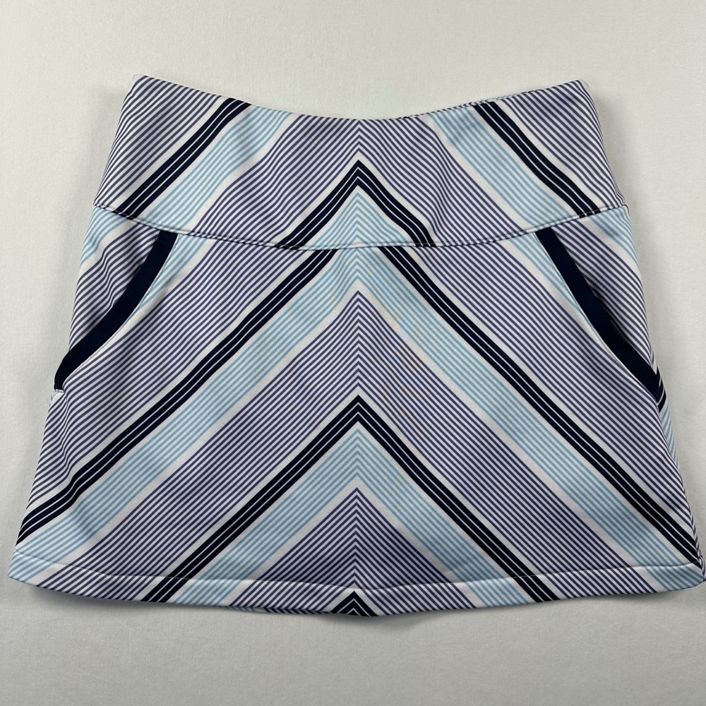 Adidas Golf Skort Skirt Sz Small Pickleball Shorts Blue White Chevron ClimaCool - Picture 2 of 8